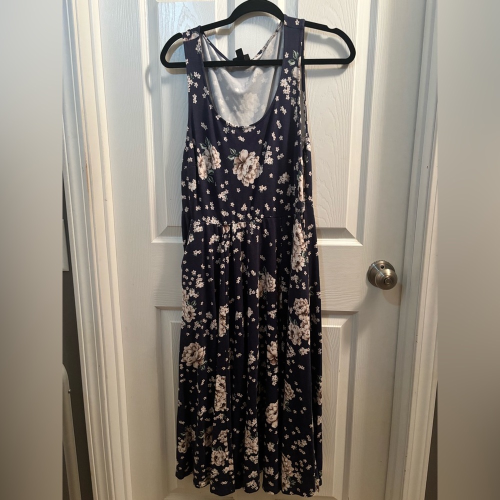 Torrid Dark Blue Floral Maxi Dress